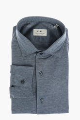 CC COLLECTION Hopsack Cotton Shirt with Standard Collar